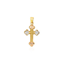 Load image into Gallery viewer, 14k Tri Color Gold Cross Pendant
