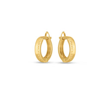 Load image into Gallery viewer, 14k Yellow Gold Textured Huggie Hoops-1
