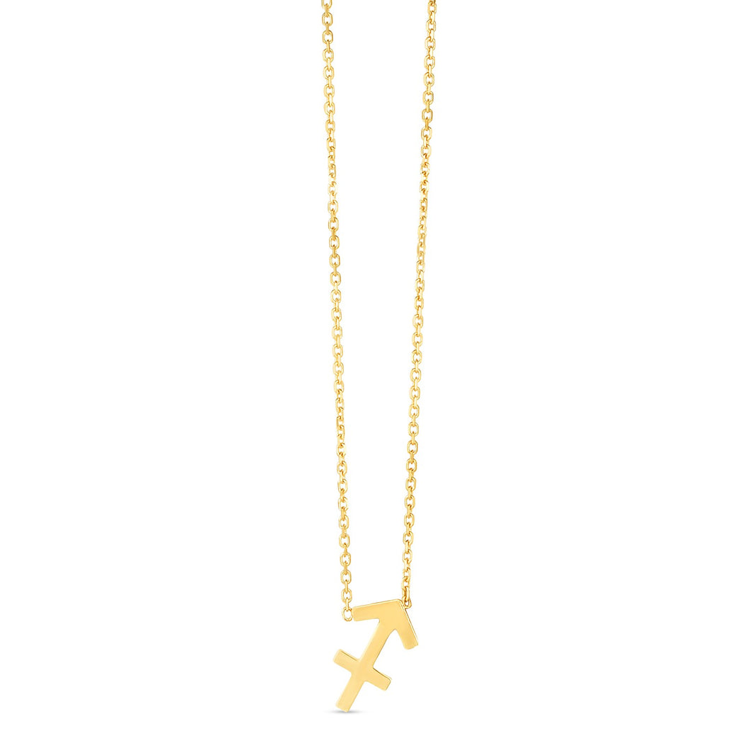 14K Yellow Gold Sagittarius Necklace-0