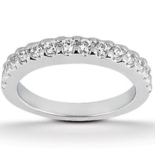 Load image into Gallery viewer, 14k White Gold Shared Prong Diamond Wedding Ring Band
