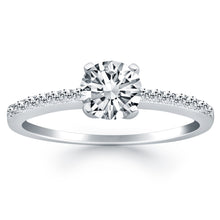 Load image into Gallery viewer, 14k White Gold Engagement Ring with Pave Diamond Band
