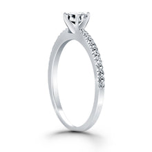 Load image into Gallery viewer, 14k White Gold Engagement Ring with Pave Diamond Band
