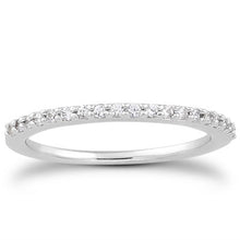 Load image into Gallery viewer, 14k White Gold Slim Profile Diamond Micro Prong Diamond Wedding Ring Band
