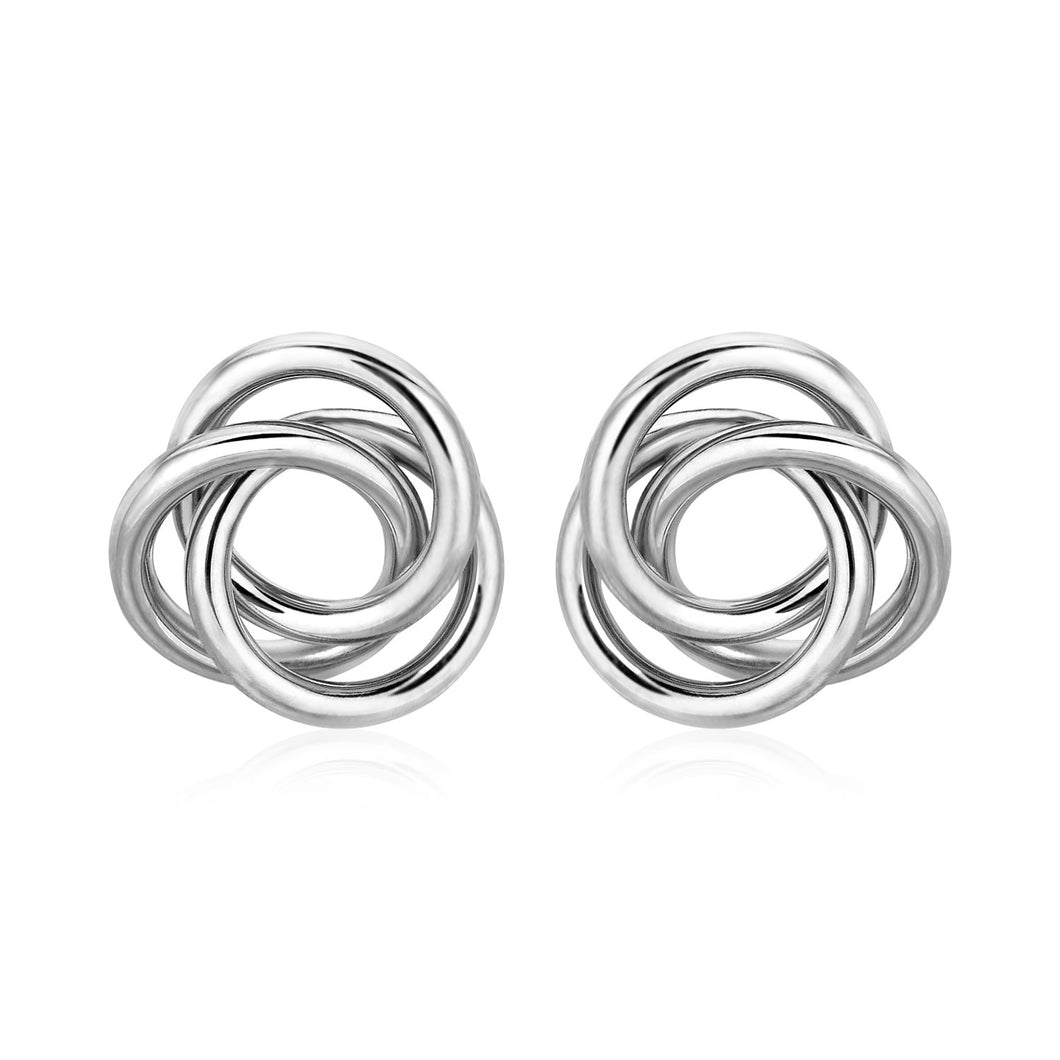 Polished Open Love Knot Earrings in Sterling Silver