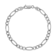 Load image into Gallery viewer, 4.6mm 14k White Gold Solid Figaro Bracelet
