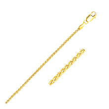 Load image into Gallery viewer, 2.1mm 14k Yellow Gold Round Wheat Chain
