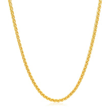 Load image into Gallery viewer, 2.1mm 14k Yellow Gold Round Wheat Chain
