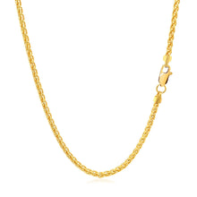 Load image into Gallery viewer, 2.1mm 14k Yellow Gold Round Wheat Chain
