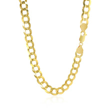 Load image into Gallery viewer, 7.0mm 14k Yellow Gold Solid Curb Chain
