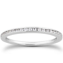 Load image into Gallery viewer, 14k White Gold Slim Profile Diamond Channel Set Wedding Ring Band
