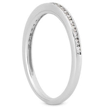 Load image into Gallery viewer, 14k White Gold Slim Profile Diamond Channel Set Wedding Ring Band
