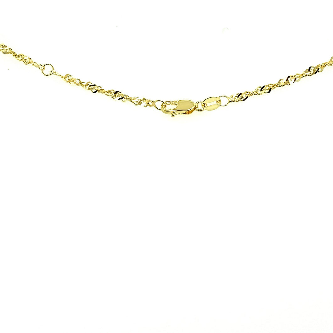 2.1mm 14k Yellow Gold Singapore Bracelet