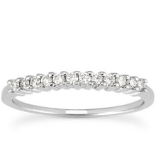 Load image into Gallery viewer, 14k White Gold Raised Shared Prong Diamond Wedding Ring Band
