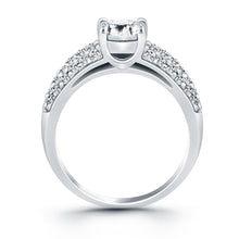 Load image into Gallery viewer, 14k White Gold Tapered Pave Diamond Wide Band Engagement Ring
