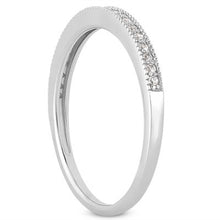 Load image into Gallery viewer, 14k White Gold Diamond Micro Pave Diamond Milgrain Wedding Ring Band
