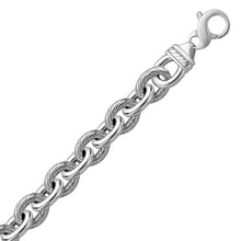 Load image into Gallery viewer, Sterling Silver Rhodium Plated Diamond Cut Cable Style Chain Bracelet
