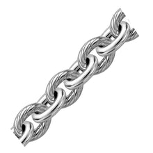 Load image into Gallery viewer, Sterling Silver Rhodium Plated Diamond Cut Cable Style Chain Bracelet
