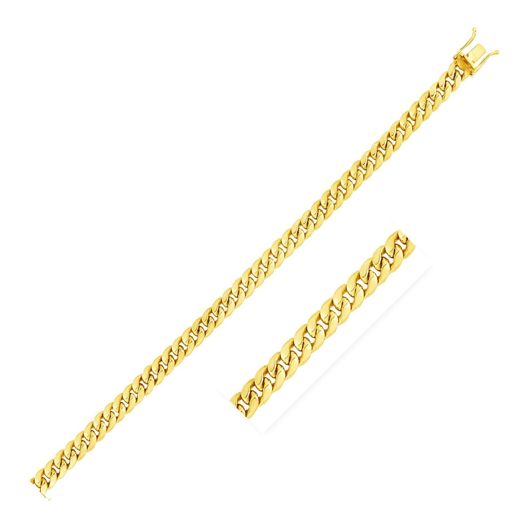 4.5mm 10k Yellow Gold Semi Solid Miami Cuban Chain-0