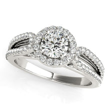 Load image into Gallery viewer, 14k White Gold Diamond Engagement Ring with Teardrop Split Shank (7/8 cttw)
