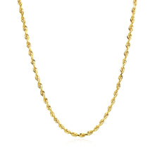 Load image into Gallery viewer, 2.5mm 14k Yellow Gold Solid Diamond Cut Rope Chain
