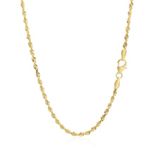 Load image into Gallery viewer, 2.5mm 14k Yellow Gold Solid Diamond Cut Rope Chain
