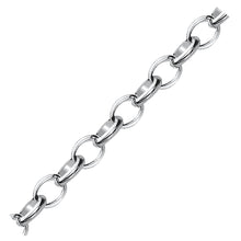 Load image into Gallery viewer, Sterling Silver Polished Charm Bracelet with Rhodium Plating
