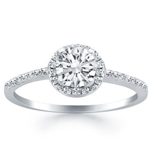 Load image into Gallery viewer, 14k White Gold Diamond Halo Collar Engagement Ring
