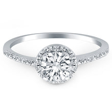 Load image into Gallery viewer, 14k White Gold Diamond Halo Collar Engagement Ring
