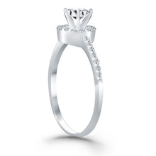 Load image into Gallery viewer, 14k White Gold Diamond Halo Collar Engagement Ring
