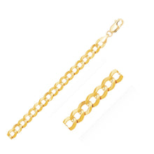 Load image into Gallery viewer, 8.2mm 14k Yellow Gold Solid Curb Bracelet
