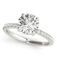 Load image into Gallery viewer, 14k White Gold Diamond Engagement Ring with Scalloped Row Band (2 1/4 cttw)
