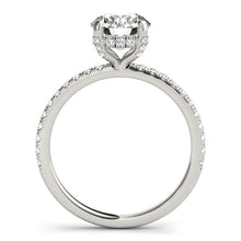 Load image into Gallery viewer, 14k White Gold Diamond Engagement Ring with Scalloped Row Band (2 1/4 cttw)
