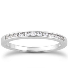 Load image into Gallery viewer, 14k White Gold Channel Set Diamond Wedding Ring Band Set 1/3 Around
