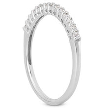 Load image into Gallery viewer, 14k White Gold Shared Prong Diamond Wedding Ring Band with Airline Gallery
