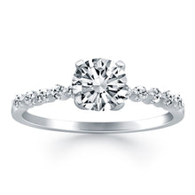 Load image into Gallery viewer, 14k White Gold Diamond Engagement Ring with Shared Prong Diamond Accents
