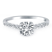 Load image into Gallery viewer, 14k White Gold Diamond Engagement Ring with Shared Prong Diamond Accents
