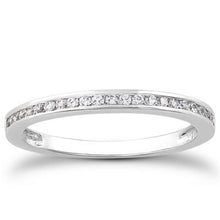 Load image into Gallery viewer, 14k White Gold Slender Channel Set Diamond Wedding Ring Band Set 1/2 Around
