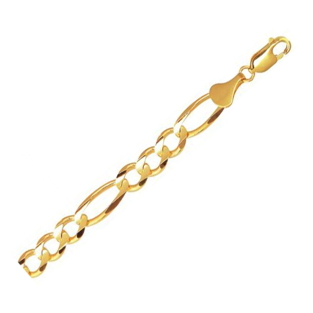 8.3mm 10K Yellow Gold Solid Figaro Chain-0