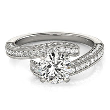 Load image into Gallery viewer, 14k White Gold Round Diamond Bypass Style Engagement Ring (1 1/2 cttw)
