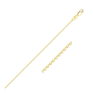 10k Yellow Gold Diamond Cut Cable Link Chain 1.1mm-0