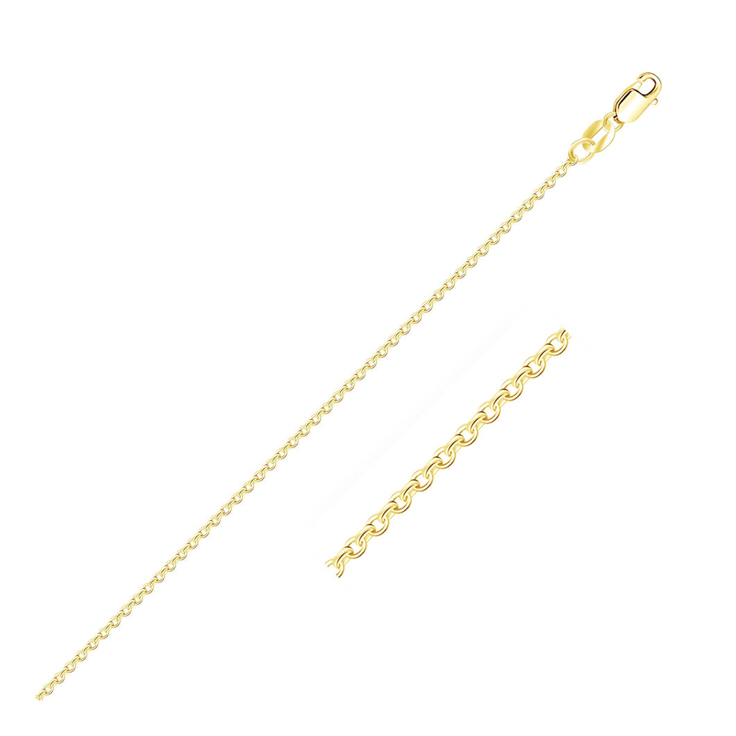 10k Yellow Gold Diamond Cut Cable Link Chain 1.1mm-0