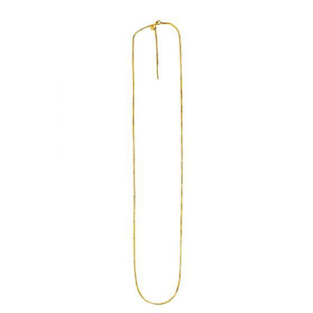 Endless Adjustable Box Chain in 14k Yellow Gold (0.95mm)-0