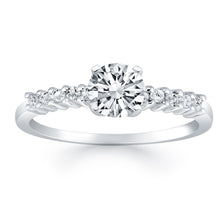 Load image into Gallery viewer, 14k White Gold Shared Prong Accent Diamond Engagement Ring
