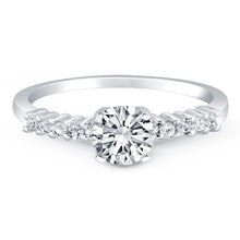 Load image into Gallery viewer, 14k White Gold Shared Prong Accent Diamond Engagement Ring
