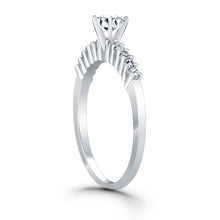 Load image into Gallery viewer, 14k White Gold Shared Prong Accent Diamond Engagement Ring
