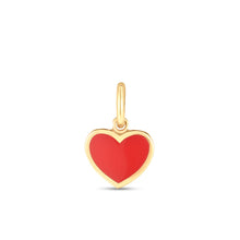 Load image into Gallery viewer, 14k Yellow Gold Mini Red Enamel Heart Charm-0
