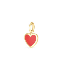 Load image into Gallery viewer, 14k Yellow Gold Mini Red Enamel Heart Charm-1
