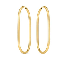 Load image into Gallery viewer, 14k Yellow Gold Endless Large Paperclip Hoop Earrings-1
