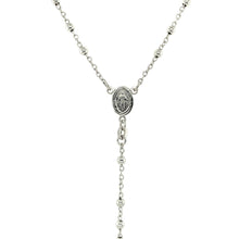 Load image into Gallery viewer, Fine Rosary Chain and Bead Necklace in Sterling Silver
