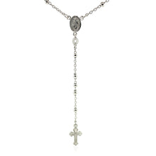 Load image into Gallery viewer, Fine Rosary Chain and Bead Necklace in Sterling Silver
